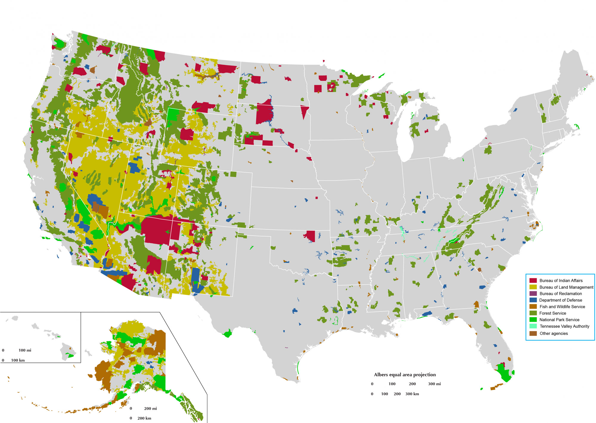 Federal Public Lands map of the United States